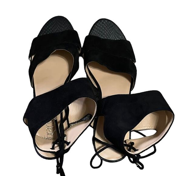 Franco Sarto Gem Lace-Up Block Heel Black Sandals Tie Strappy Formal Shoe Size 9 - Picture 11 of 11